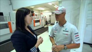 BBC F1 2011 Schumacher at the Mercedes Factory [upl. by Dleifyar]