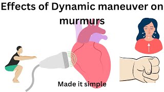 Effects of dynamic maneuver on cardiac murmurs  Valsalva squatting and hand grip effects [upl. by Ruth896]