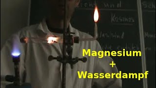 Chemische Reaktion von Magnesium mit Wasserdampf  Redoxreaktion [upl. by Enialed]