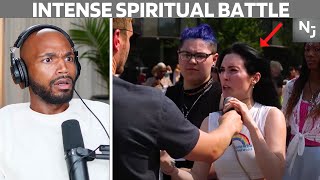 1 FEARLESS Street Preacher VS 100 ANGRY Demons At Pride Festival [upl. by Oregolac627]