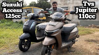 Suzuki Access 125cc vs Tvs Jupiter 110cc  Detail Comparison In Hindi 🥳 [upl. by Eibbed713]