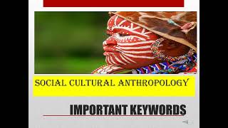 Keywords In Anthropology [upl. by Ezequiel]