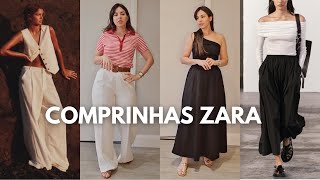 COMPRINHAS ZARA  calça PANTALONA linho SAIA MIDI [upl. by Inavihs]