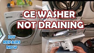 How to Fix GE Washer Not Draining or Spinning  Model GFWH1200H0WW  Drain Pump Replacement [upl. by Ardnoel]