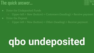 Best Practice for Undeposited Funds in QuickBooks Online [upl. by Yuh]