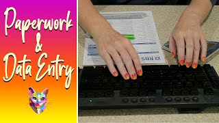 Bank Reconciliation ASMR  Keyboard Typing Data Entry Writing Shuffling Paper  No Talking [upl. by Macdonell992]