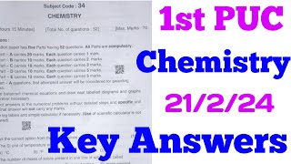 1st PUC Chemistry Key Answeres 2024Shivamurthysacademy1stpucexamkeyanswers [upl. by Bottali231]