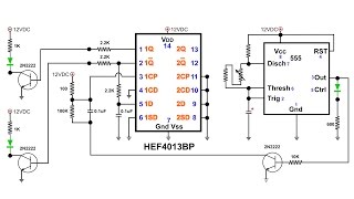 D Flip Flop Clocked with 555 Timer [upl. by Spracklen]