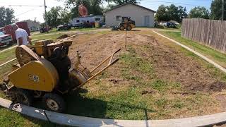 digging footings with trenching machine  building a detached garage part 1 [upl. by Nortna]