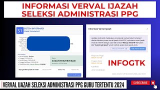 🔴 INFORMASI VERVAL IJAZAH PENDAFTARAN SELEKSI ADMINISTRASI PPG GURU TERTENTU [upl. by Mylander682]