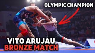 Vito Arujau Beats Olympic Champion In 2024 World Bronze Medal Match [upl. by Nanni671]