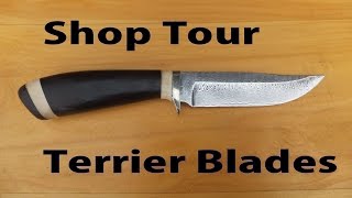 Shop Tour Terrier Custom Knife Maker [upl. by Vincenty]