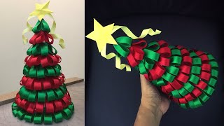 DIY Christmas Tree How To Make Christmas Tree With Ribbon Last Minute Christmas Decoration Ideas [upl. by Kleeman813]