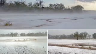 Granizo en Marathon Texas Este poblado pasó del calor intenso a una “maravilla invernal” [upl. by Ila]