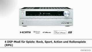 ONKYO TXSR313 Vorschau AV Receiver iPod iPhone USB 3D iPhone5 ready über USB [upl. by Arrek]