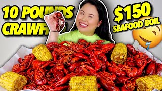 GIANT SEAFOOD BOIL 10 POUNDS OF CRAWFISH MUKBANG 먹방 EATING SHOW [upl. by Franciska605]