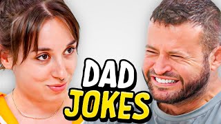 Dad Jokes  Dont laugh Challenge  Abby vs Andrew  Raise Your Spirits [upl. by Alayne342]