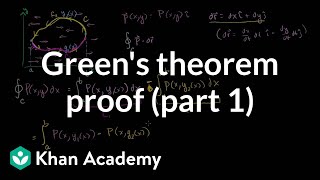 Greens theorem proof part 1  Multivariable Calculus  Khan Academy [upl. by Reitman582]