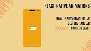 React Native Swipe To Start Animation Reanimated 3 amp Gesture Handler [upl. by Culver377]