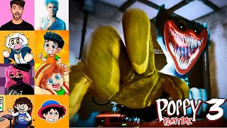 YOUTUBERS REACCIONAN A HUGGY WUGGY PESADILLA  POPPY PLAYTIME CHAPTER 3 [upl. by Devaney907]