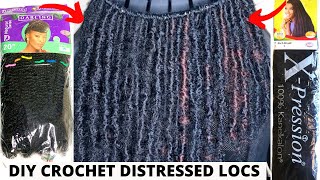 HOW TO MAKE CROCHET DISTRESSED LOCSBUTTERFLY LOCS DARLING NATURAL TWISTamp XPRESSION BRAIDING HAIRPT2 [upl. by Kristy]