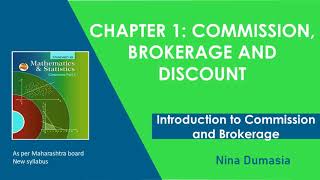 12th Commerce  Commission Brokerage Discount Lec1 Introduction to Commission and Brokerage [upl. by Aketal]