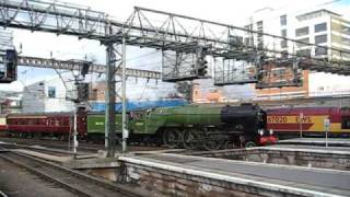 New steam engine quotThe Tornadoquot hauling the Talisman train arrives at Kings Cross [upl. by Ahsitauq262]