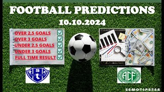 Football Predictions Today 10102024Today Match PredictionFootball Betting TipsSoccer Betting [upl. by Nevaeh]