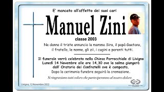 Funerale di Manuel Zini  Lunedì 14 novembre 2022 ore 1430  Parrocchia di Livigno [upl. by Syck189]