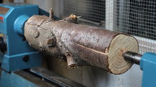 Woodturning  Making A Christmas Tree From A Christmas Tree [upl. by Nwahsud431]