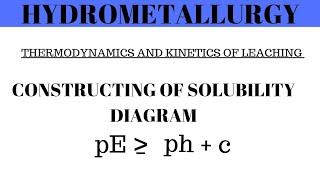 Hydrometallurgy  Thermodynamics and kinetics of Leaching  Construction of Stability Diagrams [upl. by Nitsyrk353]