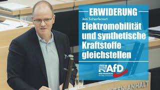 Jan Scharfenort AfD Elektromobilität und synthetische Kraftstoffe gleichstellen [upl. by Ximenes]