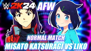 Misato Katsuragi VS Liko  WWE 2K24  ANIME  Evangelion VS Pokémon Horizons [upl. by Eseila]