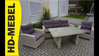 wwwHDMEBELpl  ZESTAW Z TECHNORATTANU SOFA 3 OSOBOWA  2 FOTELE  STÓŁ [upl. by Nelly]