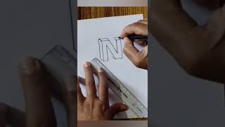 3d N drawing shorts art drawing [upl. by Pomfret]