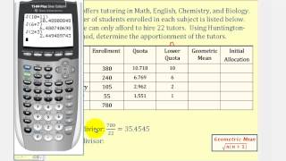 Apportionment HuntingtonHill Method [upl. by Caron893]