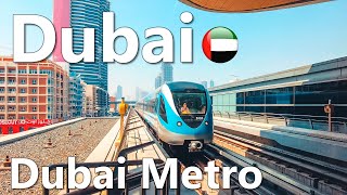 Dubai Metro Tour Ride Around The City in a Golden Wagon 4K🇦🇪 [upl. by Ecarret]