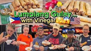 American trying Lumpiang Gulay Togue for the first time Lumpiang Gulay recipe food [upl. by Iaras]