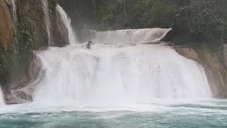 The Agua Azul Park Section Chiapas Mexico Kayaking [upl. by Echikson668]