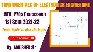 Zener diode  Fundamentals of Electronics Engineering 1st Sem 202122  AKTU BTech First Year [upl. by Rentschler720]