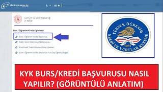 SON DAKİKAKYK BURS KREDİ BAŞVURUSU BAŞLADI  BURS KREDİ BAŞVURUSU NASIL YAPILIRGÖRÜNTÜLÜ ANLATIM [upl. by Notsob]