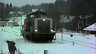 DB 211 060 rangiert mit Üg 67 463 im winterlichen Bahnhof Spiegelau am 711991 [upl. by Nnylf580]