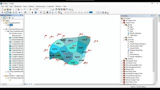 Thiessen polygon method on Arc GIS  Estimation of average rainfall [upl. by Enetsirhc]