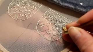 Making silver embroidery by Luneville techniques [upl. by Minna]