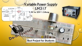 Variable Power Supply using LM317 on Veroboard  DIY Electronics Project [upl. by Urd134]