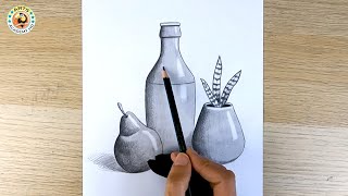 new drawing 2023  how to draw still life  pencil drawing  easy drawing step by step [upl. by Amsirahc]