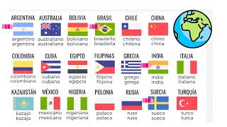 Las nacionalidades en español nationalities in Spanish [upl. by Briana]