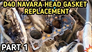 2011Nissan NavaraFrontier d40Cylinder Head Gasket Replacement Yd25 PART 1 [upl. by Pablo]