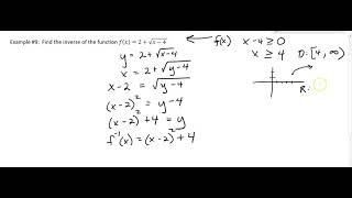 17l Finding an Inverse of a Square Root Function [upl. by Boutis267]