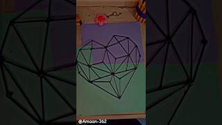 making geometric heart ♥ with bamboo sticks art trending craft bamboo sticks craft diy [upl. by Suiratnauq241]